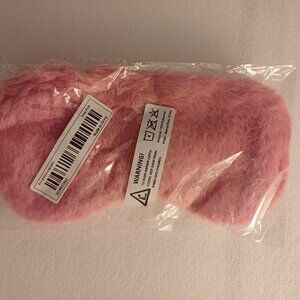 NWT Pink Sleep Mask Fuzzy Night Mask Eye Mask Blindfold Blind Fold Cover NEW NIP